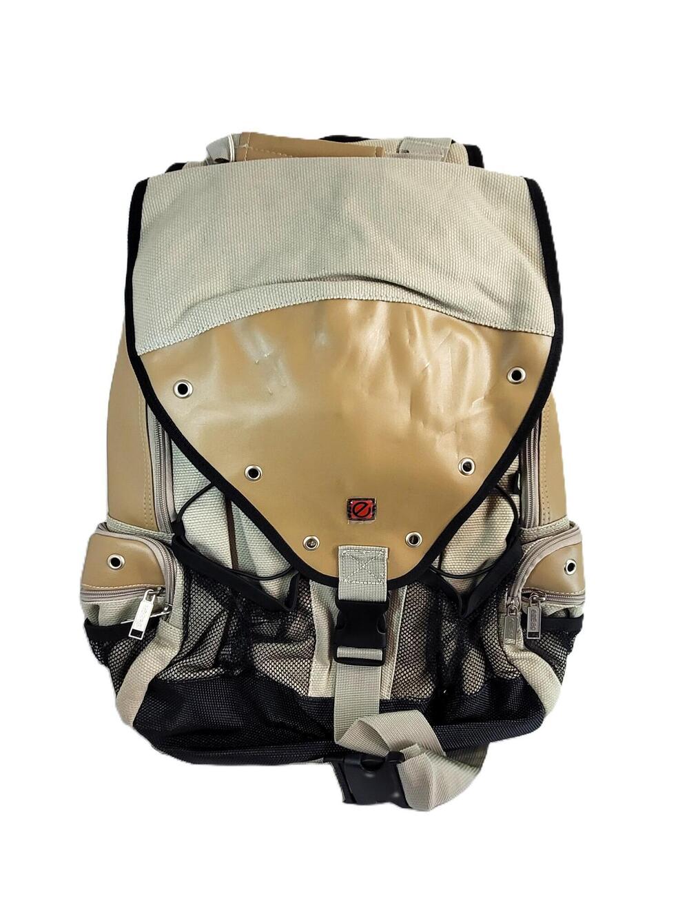 eeBag Large Canvas Backpack Beige Tan Travel Hiking Laptop School Bag - New